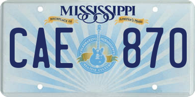 MS license plate CAE870