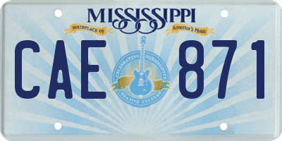 MS license plate CAE871