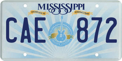 MS license plate CAE872