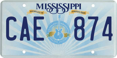 MS license plate CAE874