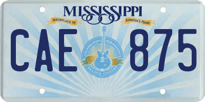 MS license plate CAE875