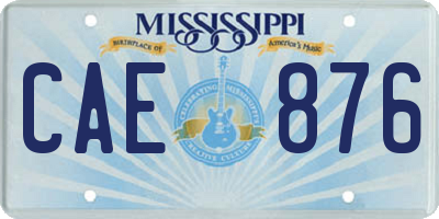 MS license plate CAE876