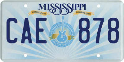 MS license plate CAE878