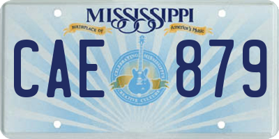 MS license plate CAE879