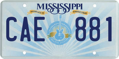 MS license plate CAE881