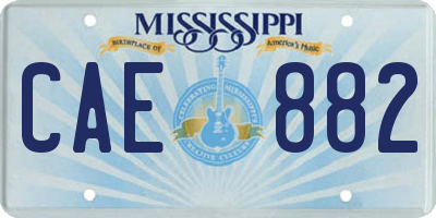 MS license plate CAE882