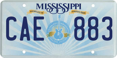MS license plate CAE883