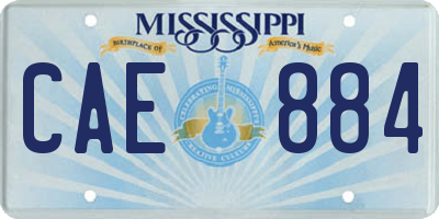 MS license plate CAE884