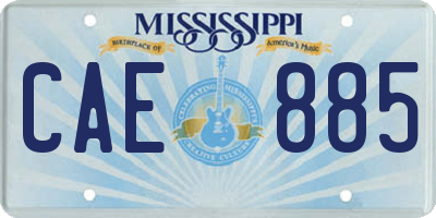 MS license plate CAE885