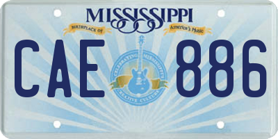 MS license plate CAE886