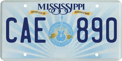 MS license plate CAE890