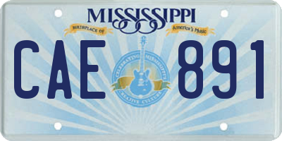MS license plate CAE891