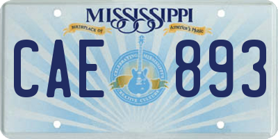 MS license plate CAE893