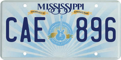 MS license plate CAE896