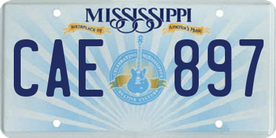 MS license plate CAE897