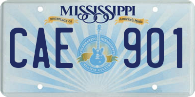 MS license plate CAE901