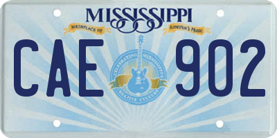 MS license plate CAE902