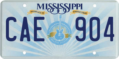 MS license plate CAE904