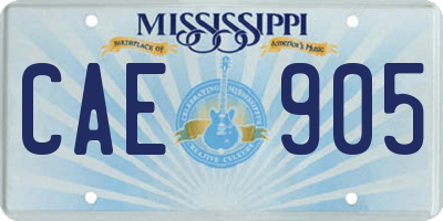 MS license plate CAE905