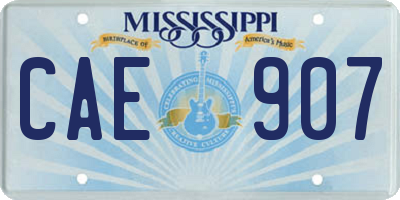 MS license plate CAE907