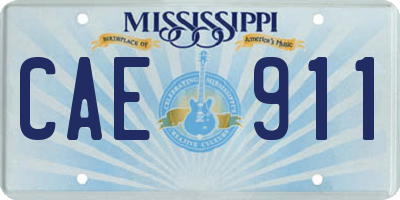 MS license plate CAE911