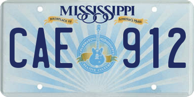 MS license plate CAE912