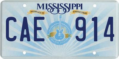 MS license plate CAE914