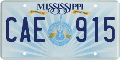 MS license plate CAE915