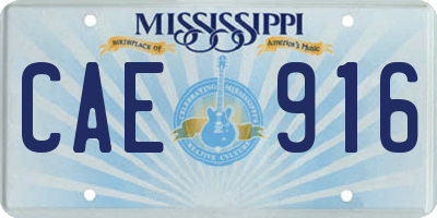MS license plate CAE916