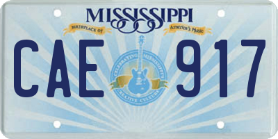 MS license plate CAE917
