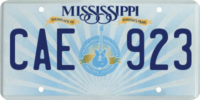 MS license plate CAE923