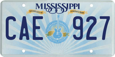 MS license plate CAE927