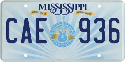 MS license plate CAE936