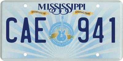 MS license plate CAE941