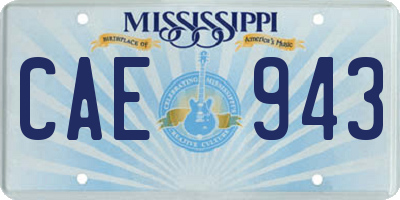 MS license plate CAE943