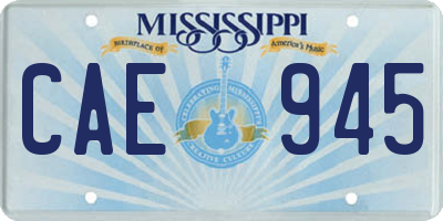 MS license plate CAE945
