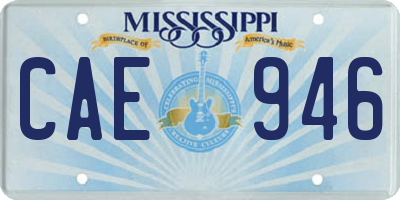 MS license plate CAE946