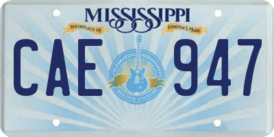 MS license plate CAE947