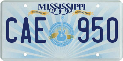 MS license plate CAE950