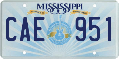 MS license plate CAE951