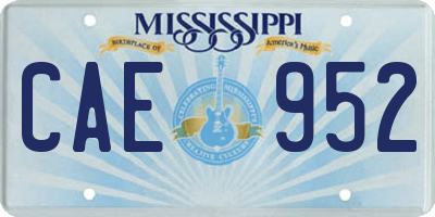 MS license plate CAE952