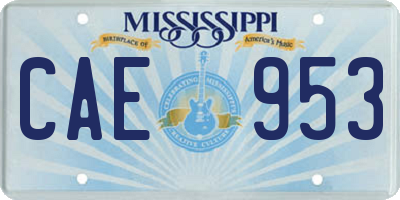 MS license plate CAE953