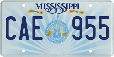MS license plate CAE955