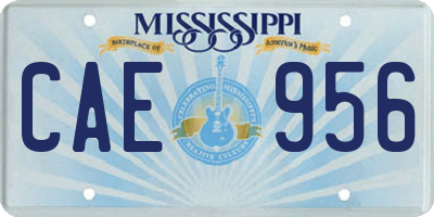 MS license plate CAE956