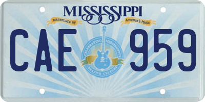 MS license plate CAE959