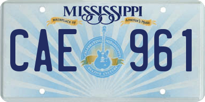 MS license plate CAE961