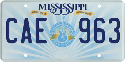 MS license plate CAE963