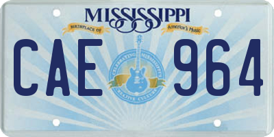 MS license plate CAE964