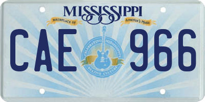 MS license plate CAE966
