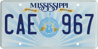 MS license plate CAE967